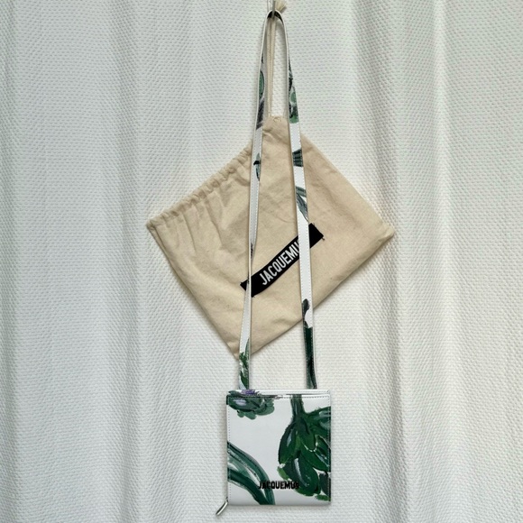 JACQUEMUS Le Gadjo Mini Leather Bag in Green Floral - Picture 1 of 7